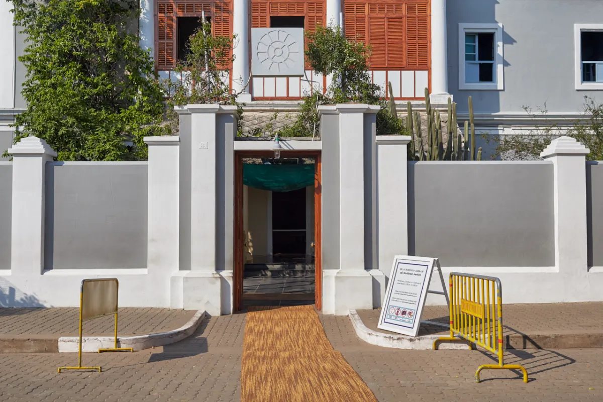 The ashram courtyard
