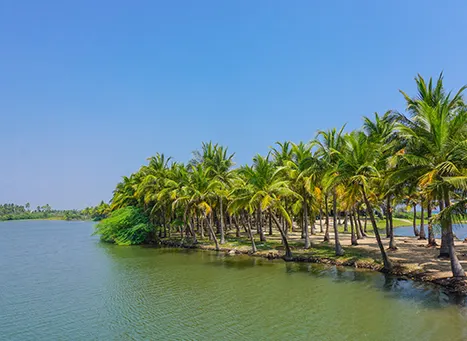 Paradise Beach's white sand shoreline